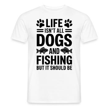 Fishing Saying Fishing Dogs Funny Angler Gift - Men's T-Shirt - white - Front - AI Model Male 178 dark (178cm)