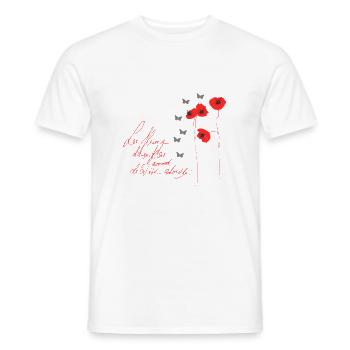 Mohnblumen Shirt, Geschenk,Geschenkidee, Geburt - Männer T-Shirt - Weiß - Vorne - AI Model Male 178 dark (178cm)