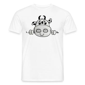 Vache regards - T-shirt homme - blanc - Devant - AI Model Male 178 dark (178cm)
