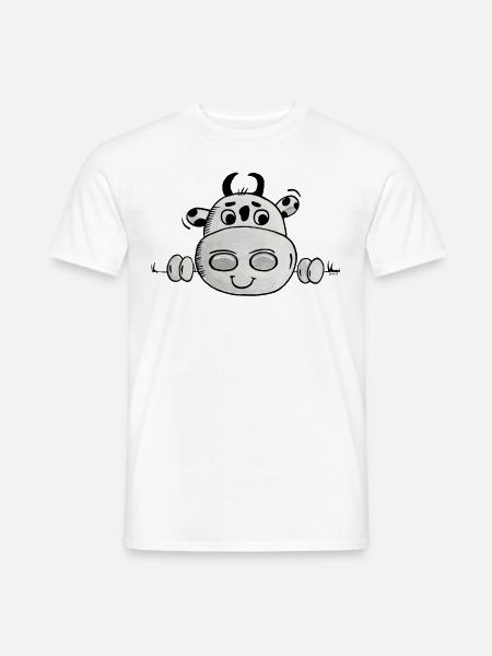 Kuh guckt - Männer T-Shirt - Weiß