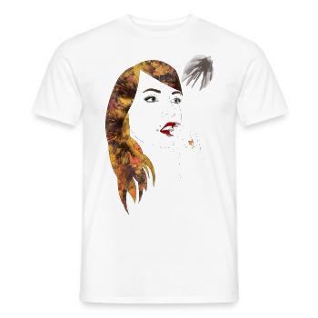 dreaming piercing girl - Men's T-Shirt - white - Front - AI Model Male 178 dark (178cm)