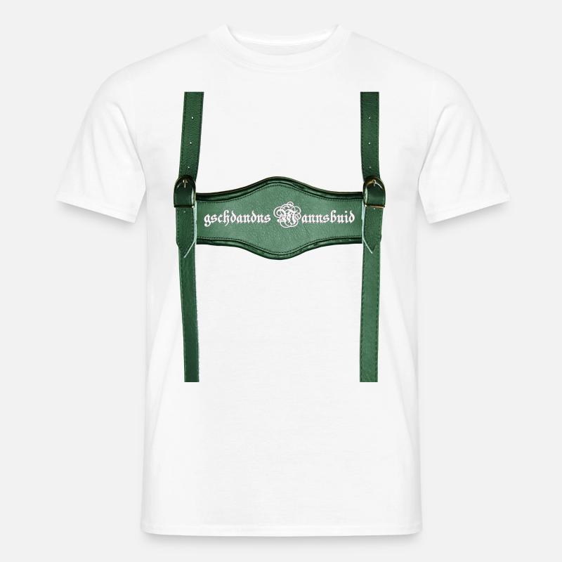 Lederhose Mann - Männer T-Shirt - Weiß