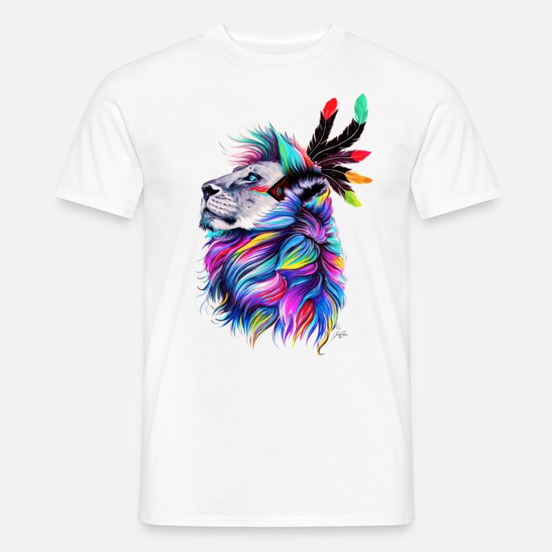 Löwe - Männer T-Shirt - Weiß