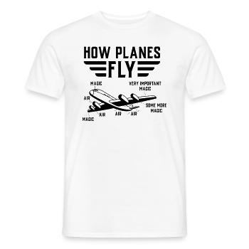 Comment les avions volent - T-shirt homme - blanc - Devant - AI Model Male 178 dark (178cm)