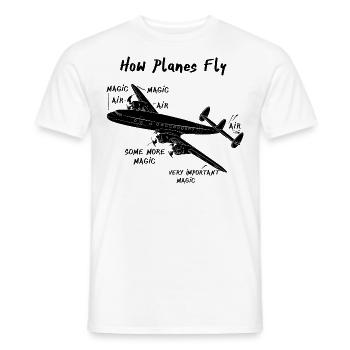 Comment les avions volent - T-shirt homme - blanc - Devant - AI Model Male 178 dark (178cm)
