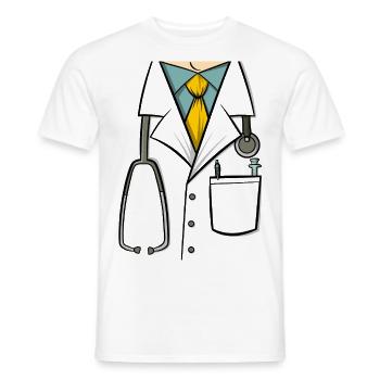 Arzt Kostüm - Männer T-Shirt - Weiß - Vorne - AI Model Male 178 dark (178cm)