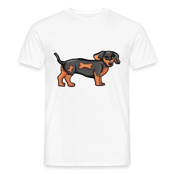 Dackel - T-shirt homme - blanc - Devant - AI Model Male 178 dark (178cm)