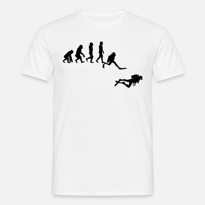Evolution Tauchen - Männer T-Shirt - Weiß