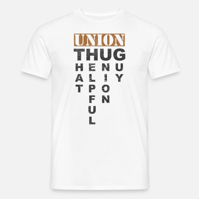 Gewerkschafts-Thug-Proarbeitsverband-Arbeitskraft-Protest-Licht - Männer T-Shirt - Weiß