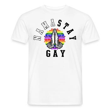 Gay Pride Parade LGBT Lesbian Gay Bi Trans Queer Pan Light - Men's T-Shirt - white - Front - AI Model Male 178 dark (178cm)