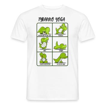 TRex Yoga for Women & Men | Namaste Om Dinosaur Light - Men's T-Shirt - white - Front - AI Model Male 178 dark (178cm)