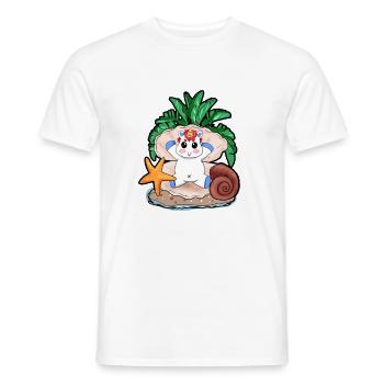 Unicorn throne shell gift - Men's T-Shirt - white - Front - AI Model Male 178 dark (178cm)