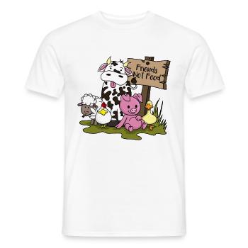 Animal Welfare Gift Vegan Vegetarian Vegetarian Vegan - Men's T-Shirt - white - Front - AI Model Male 178 dark (178cm)