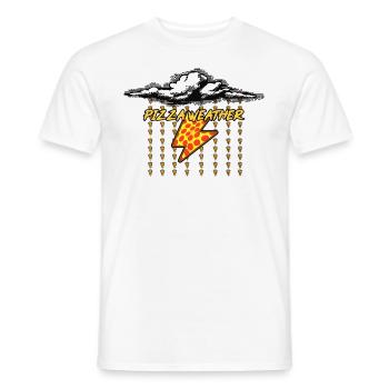 Pizza rain - Men's T-Shirt - white - Front - AI Model Male 178 dark (178cm)