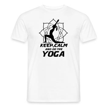 Keep calm and do Yoga - Männer T-Shirt - Weiß - Vorne - AI Model Male 178 dark (178cm)