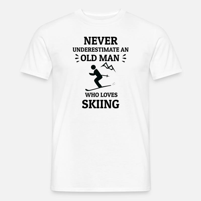SKIING OLD MAN - Männer T-Shirt - Weiß