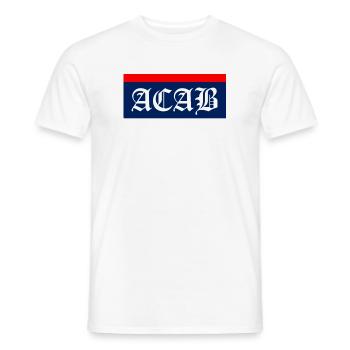 ACAB POLICE AUTRICHE VIENNE OIDA Wiener Rapidler - T-shirt homme - blanc - Devant - AI Model Male 178 dark (178cm)
