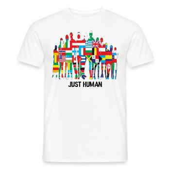 No to racism - Men's T-Shirt - white - Front - AI Model Male 178 dark (178cm)