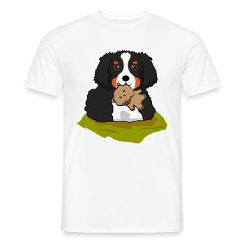 Berner Sennehund Bernersennenhund Puppy Dog - Men's T-Shirt - white - Front - AI Model Male 178 dark (178cm)