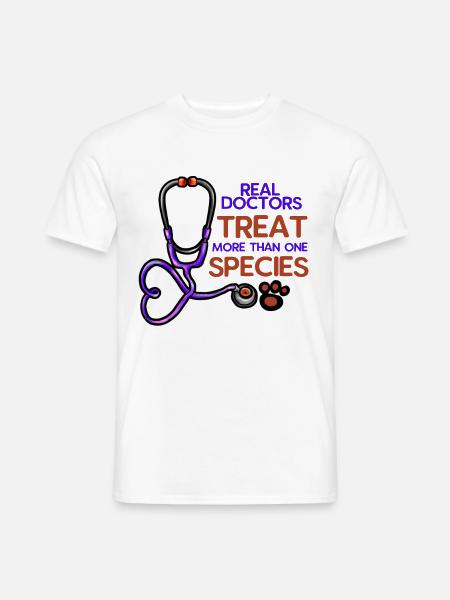 Tierarzt Tierärztin Veterinär Stethoskop Pfote - Männer T-Shirt - Weiß