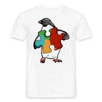 Puzzle Piece penguin pingouin spectre de l’autisme - T-shirt homme - blanc - Devant - AI Model Male 178 dark (178cm)