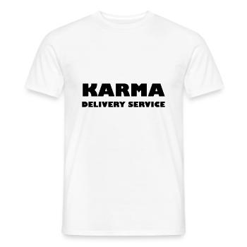 Karma Service de livraison - T-shirt homme - blanc - Devant - AI Model Male 178 dark (178cm)