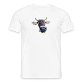 cow - Men's T-Shirt - white - Front - AI Model Male 178 dark (178cm)