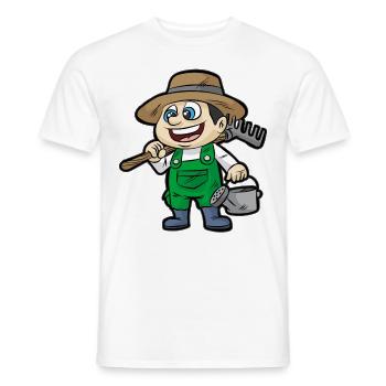 Gardener Flortist Garden Watering Can Rake Gift - Men's T-Shirt - white - Front - AI Model Male 178 dark (178cm)