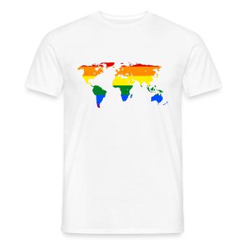 map of the world - Men's T-Shirt - white - Front - AI Model Male 178 dark (178cm)