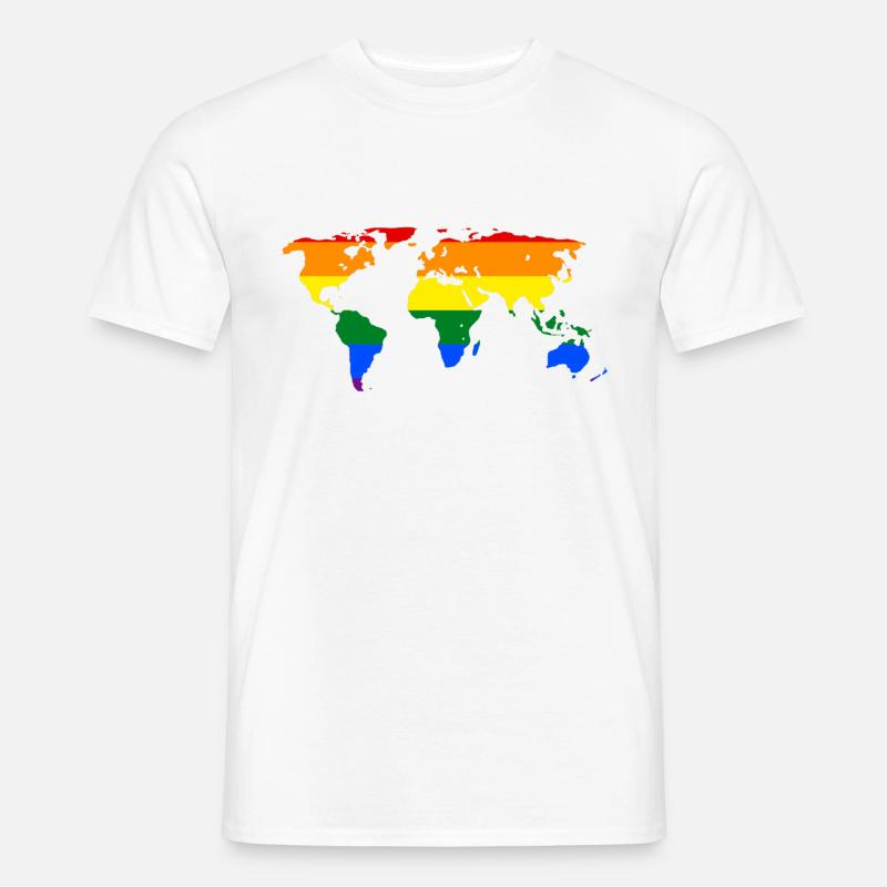 Weltkarte - Männer T-Shirt - Weiß