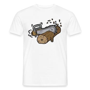 Scie à chaîne forêt bois scie forestier forestier forestier - T-shirt homme - blanc - Devant - AI Model Male 178 dark (178cm)