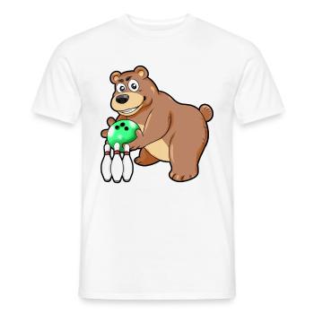 Bowling Ours cône cône Pins Kegler Bowler BD - T-shirt homme - blanc - Devant - AI Model Male 178 dark (178cm)