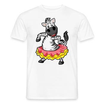 dancing zebra tü tutu dancer dancer dance - Men's T-Shirt - white - Front - AI Model Male 178 dark (178cm)