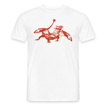 Drache - Männer T-Shirt - Weiß - Vorne - AI Model Male 178 dark (178cm)
