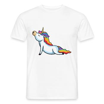 Licorne Yoga Drôle mignon cadeau - T-shirt homme - blanc - Devant - AI Model Male 178 dark (178cm)