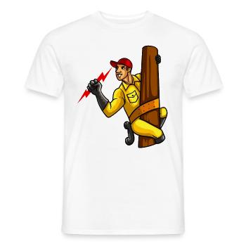 Lineman Elektriker Amerika Flagge Usa Geschenk - Männer T-Shirt - Weiß - Vorne - AI Model Male 178 dark (178cm)