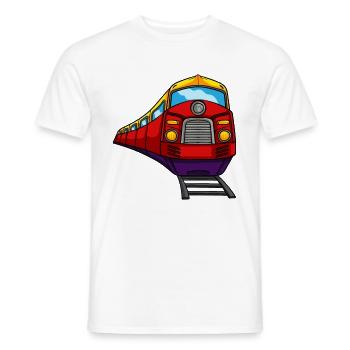 Zug Lokomotive Dampflok Eisenbahn Bahn Geschenk - Männer T-Shirt - Weiß - Vorne - AI Model Male 178 dark (178cm)