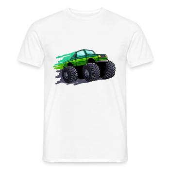 Monstre Truck Drapeau Usa America Drôle Cadeau - T-shirt homme - blanc - Devant - AI Model Male 178 dark (178cm)