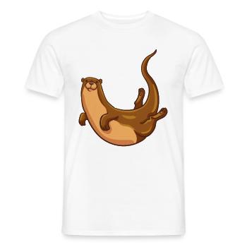 Loutre Aquarius Loutre Cadeau Loutre Nain - T-shirt homme - blanc - Devant - AI Model Male 178 dark (178cm)