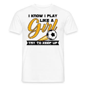 Fußball Fußballspieler Fußballer Spieler Geschenk - Männer T-Shirt - Weiß - Vorne - AI Model Male 178 dark (178cm)