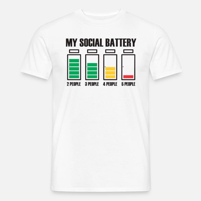 Introvertiert Social Battery Geschenkidee - Männer T-Shirt - Weiß