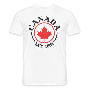 Canada Maple Leaf Canada 1867 Gift Idea - Men's T-Shirt - white - Front - AI Model Male 178 dark (178cm)