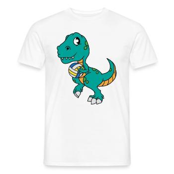 Dinosaurier Volleyball Spieler Dino Süßer Geschenk - Männer T-Shirt - Weiß - Vorne - AI Model Male 178 dark (178cm)