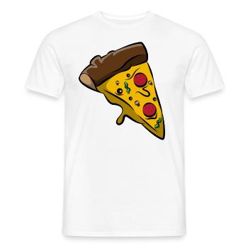 Pizza Pizzer Pizzeria Italien Salami Käse Geschenk - Männer T-Shirt - Weiß - Vorne - AI Model Male 178 dark (178cm)