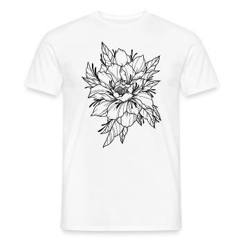 Schwarze Pfingstrose - Männer T-Shirt - Weiß - Vorne - AI Model Male 178 dark (178cm)
