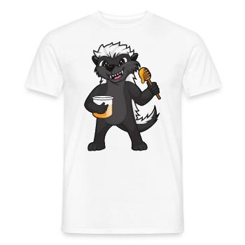 Honigdachs Dachs Marder Lustig Süßer Honig Lustig - Männer T-Shirt - Weiß - Vorne - AI Model Male 178 dark (178cm)