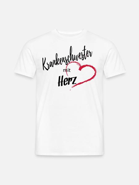 Krankenschwester mit Herz 2c - Männer T-Shirt - Weiß