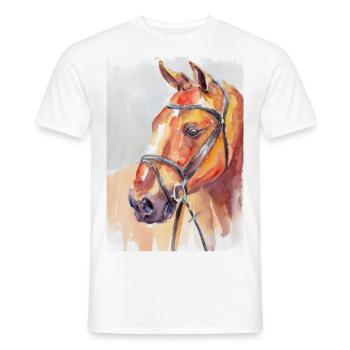 HORSE - Men's T-Shirt - white - Front - AI Model Male 178 dark (178cm)