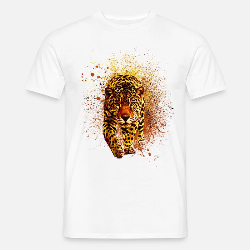 Leopard - Männer T-Shirt - Weiß