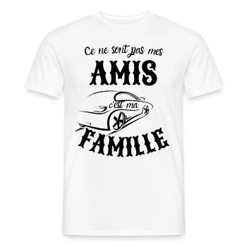 T-shirt pas mes amis c'est ma famille cadeau - T-shirt homme - blanc - Devant - AI Model Male 178 dark (178cm)